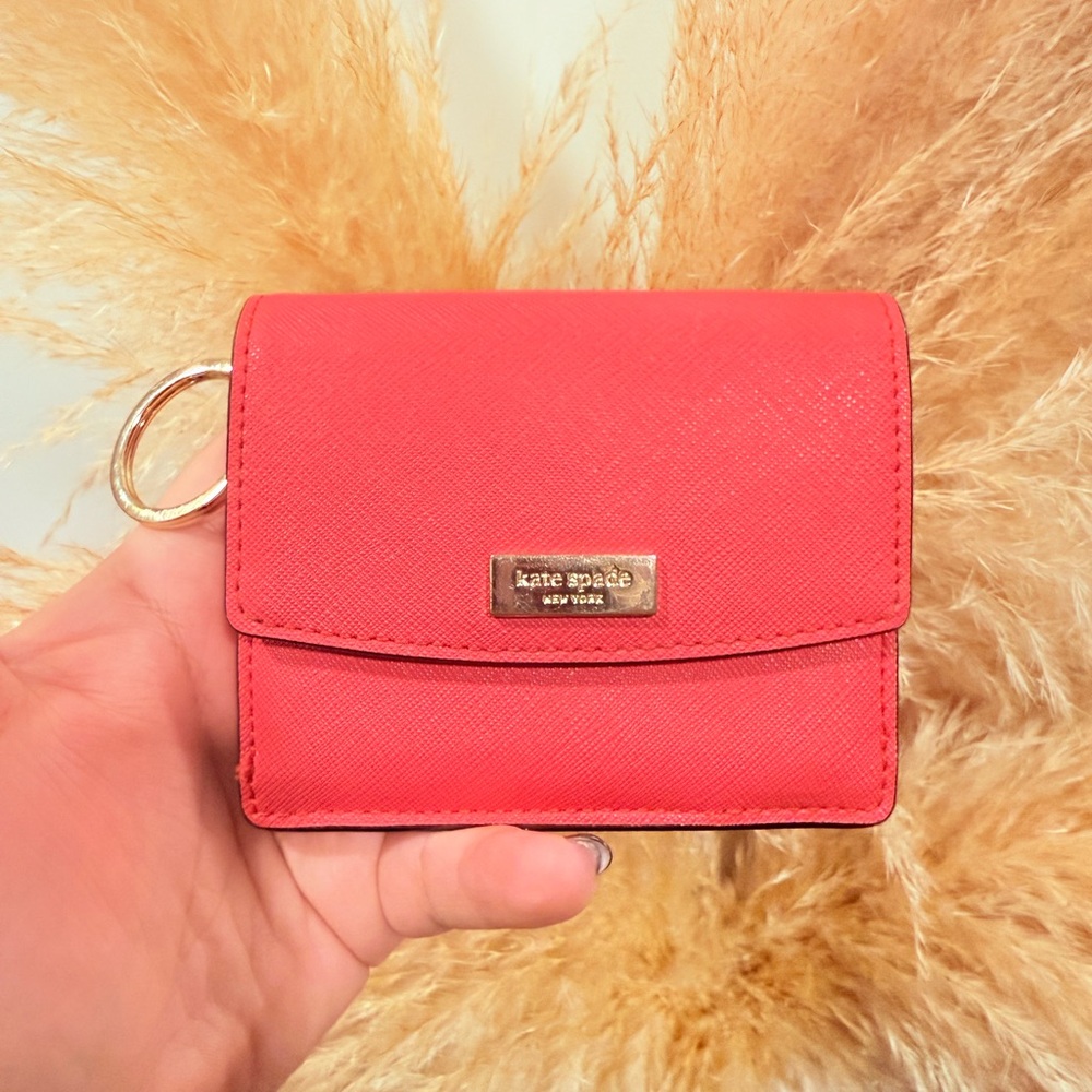 Vintage Kate Spade Vibrant pink red keychain wallet